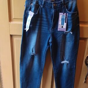 Dark Blue Distressed Women's Jeans